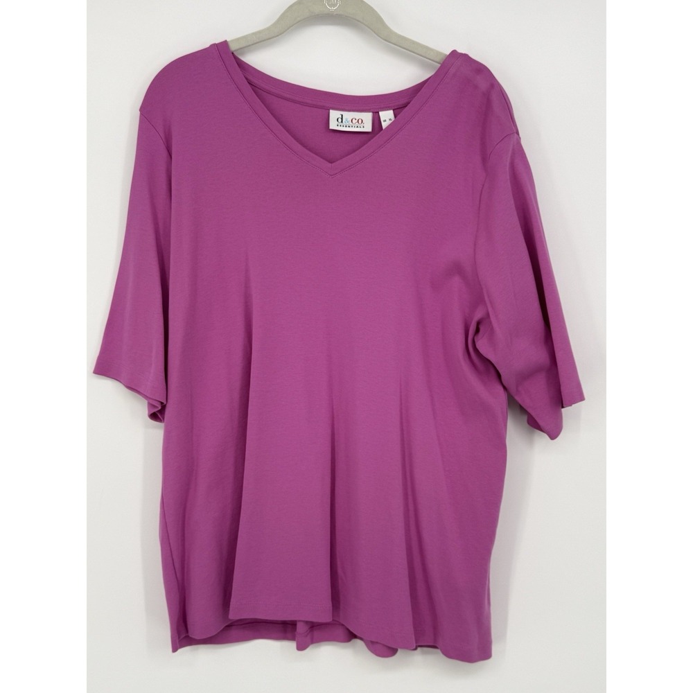 Denim & Company Women's Short Sleeve Vneck Tee XL